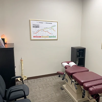 Chiropractic Fishers IN Red Adjustment Table